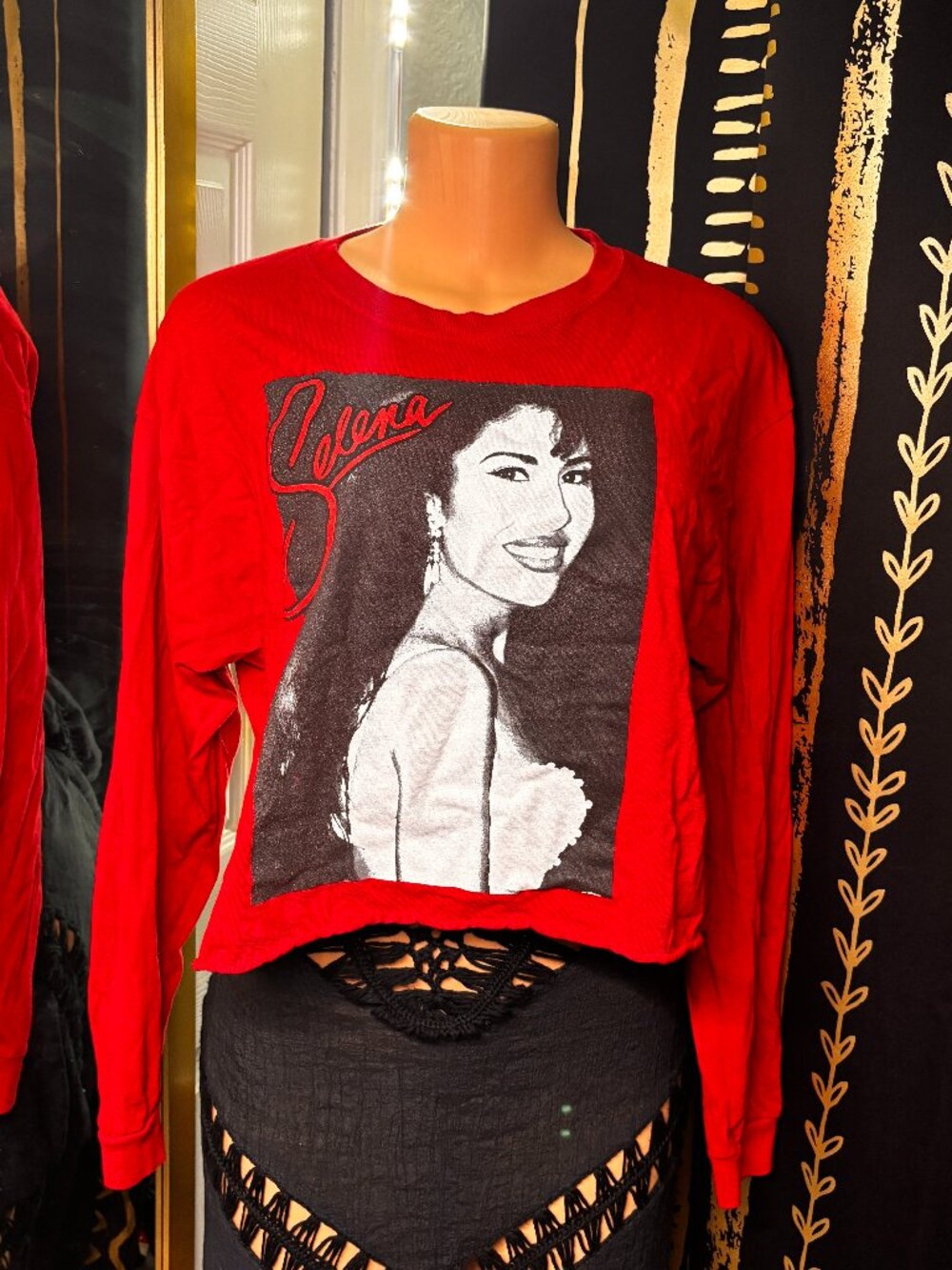 Red Selena long sleeve shirt Size L